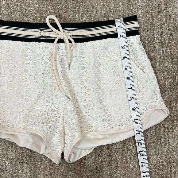Alya Pull On Drawstring Waist Preppy Lined Boho Crochet Lace Shorts Women Medium - Picture 4 of 7